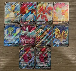 Pokemon TCG Full Art V Lot Of 10 Fusion Strike Brilliant Stars Darkness Ablaze - Image 1