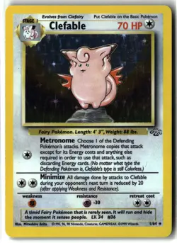 Clefable ⭐ 1/64 WOTC Holo Rare Jungle 1999 Pokemon MP - Image 1