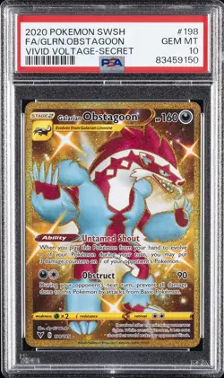 2020 POKEMON SWORD & SHIELD VIVID VOLTAGE FULL ART/GALARIAN OBSTAGOON PSA 10 - Image 1