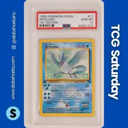 1999 POKEMON FOSSIL 1ST EDITION #17/62 ARTICUNO PSA 10 - Image 1