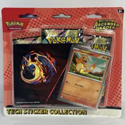 THREE (3) Pokemon Ascended Heroes Tech Sticker Collection Charmander New Sealed! - Image 3