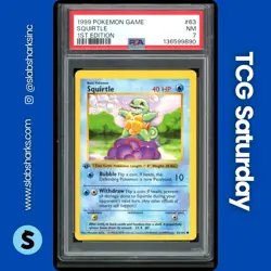 1999 POKEMON GAME 1ST EDITION #63/102 SQUIRTLE PSA 7 - Image 1