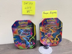 2 Pokemon TCG Mega Charizard X /Y Ex Tin Bundle Sealed New #3/5 - Image 1