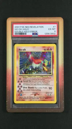 Ho-oh Double Holo Error #7/64 PSA 6 Neo Revelation Pokemon 2001 *SWIRL* - Image 1