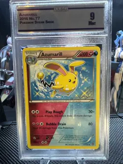 Azumarill 77/114 XY-Steam Siege Regular - Pokemon TCG Graded CCG 9 - Image 1