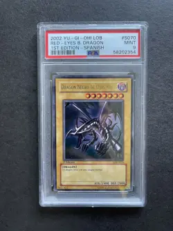 2002 YUGIOH LOB RED EYES BLACK DRAGON LDD-S070 1ST EDITION SPANISH PSA 9 Mint 🔥 - Image 2