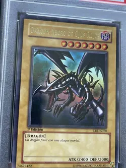 2002 YUGIOH LOB RED EYES BLACK DRAGON LDD-S070 1ST EDITION SPANISH PSA 9 Mint 🔥 - Image 3