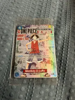 One Piece Monkey D. Luffy US Voyage College Basketball Promo Card SEALED - Image 3