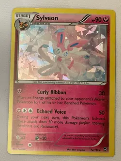 Pokemon Card TCG Sylveon 72/111 XY Furious Fists Cracked Ice Holo Rare 2014 - Image 1