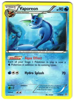 VAPOREON 22/98 - NM - ANCIENT ORIGINS 2015 ENGLISH POKEMON CARD - Image 1