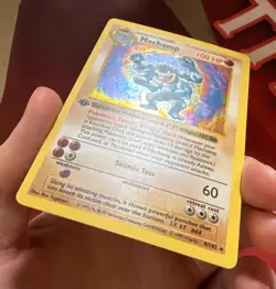 MACHAMP 8/102 Base Set SHADOWLESS 1st EDITION HOLO rare Pokemon TCG card LP - Image 2