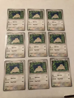 Lot Of 9 Snorlax Pokemon Cards - Image 1