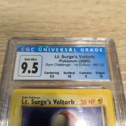 Lt. Surge's Voltorb 86/132 Gym Challenge 2000 Pokemon Card CGC 9.5 - Image 3