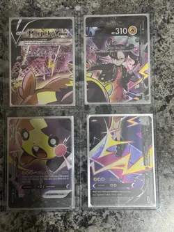 Pokemon Morpeko V-UNION Promo Foil Card Lot Sword & Shield TCG (4 Cards) - Image 1