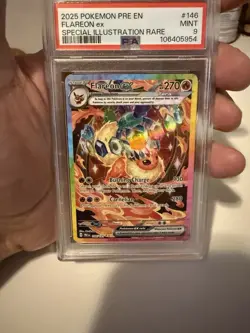 Pokemon Flareon EX 146 Prismatic Evolutions Sir PSA 9 Mint - Image 1