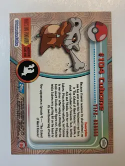 2000 Topps Pokemon TV Series 2 #104 Cubone (B) FREE COMBINED SHIPPING - Image 2