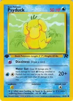 Psyduck - 1st Edition - 65/82 Team Rocket - Pokemon TCG - 2000 - Image 1