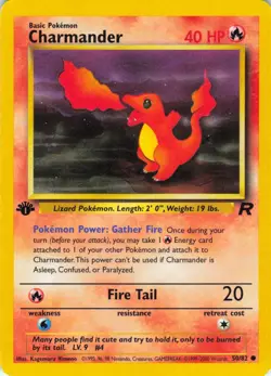 Charmander - 1st Edition - 50/82 Team Rocket - Pokemon TCG - 2000 - Image 1