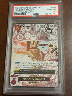 Honesty Impact Alt Art Manga Event Rare OP11 EN One Piece PSA 10 Gem Mint - Image 1
