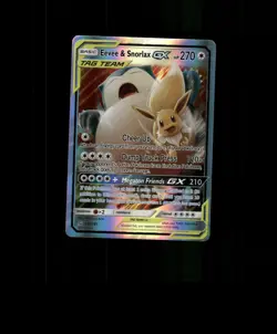 Fan-Art READ DESCRIPTION BELOW HOLO Eevee Card Snorlax Pokemon Card p3 - Image 1