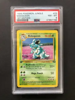 1999 Pokemon Jungle Nidoqueen PSA 8 Mint First 1st Edition 23/64 Rare Card No 23 - Image 1