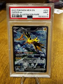 PSA 9 Zapdos ex SIR Pokemon 151 SV 202/165 Special Illustration Rare Card Mew - Image 1