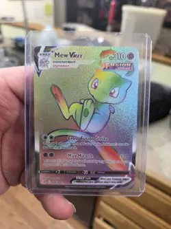 Pokemon Mew VMAX TCG Fusion Strike Secret Rare Holo Card 268/264 Rainbow NM - Image 4