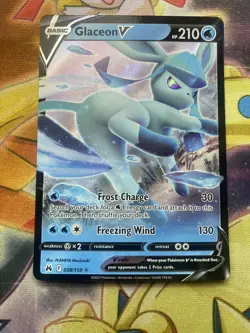 Glaceon V 038/159 Full Art Ultra Rare Card Pokemon Crown Zenith - NM - Image 1