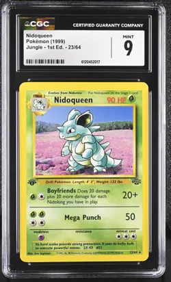 CGC 9 MINT Nidoqueen 1999 Jungle 1st Edition 23/64 Pokemon Card - Image 1