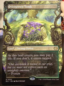 Overgrown Tomb BORDERLESS Lorwyn Eclipsed Magic the Gathering NM Rare - Image 1
