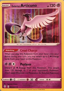 Pokemon TCG | Galarian Articuno | Evolving Skies #63 | Holo Rare - Image 1