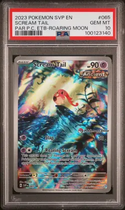 PSA 10 Gem Mint Pokemon Paradox Rift Scream Tail #SVP065 Pokemon Center Stamped - Image 1