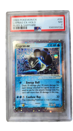 2003 Lapras EX #99 Pokemon Ruby & Sapphire - Holo Rare - PSA 7 - Image 1