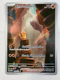 Charmander Pokemon Scarlet Violet 151 168/165 Illustration Rare Full Art Holo NM - Image 1