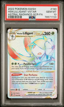 Pokemon SWSH Astral Radiance PSA 10 Full Art Hisuian Lilligant VSTAR #190 - Image 1