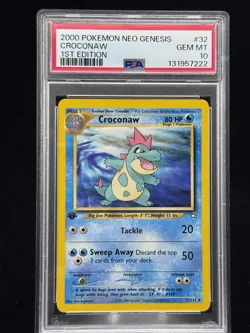 Croconaw #32 1st Edition Neo Genesis 2000 Pokemon PSA 10 💦 - Image 1