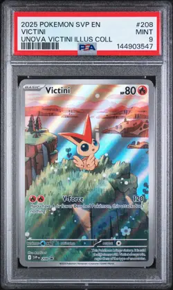 2025 POKEMON SVP EN-SV BLACK STAR PROMO #208 VICTINI PSA 9 - Image 1