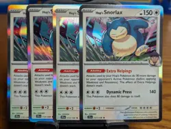 Pokemon TCG Journey Together Hop's Snorlax Holo Rare 117/159 x4 Playset - Image 1