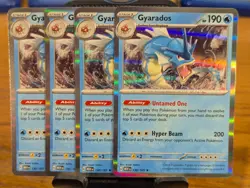 Pokemon TCG Scarlet & Violet 151 Gyarados Holo Rare 130/165 x4 Playset - Image 1