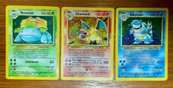 Pokemon Base Set Trio Charizard 4/102, Blastoise 2/102 & Venusaur 15/102 - MP - Image 1