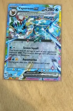 Vaporeon ex Double Rare Prismatic Evolutions 023/131 NM Holofoil Pokemon - Image 1