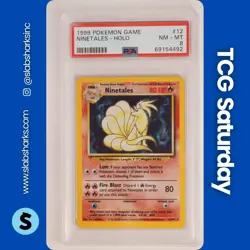 1999 POKEMON UNLIMITED #12/102 NINETALES RARE HOLO PSA 8 - Image 1
