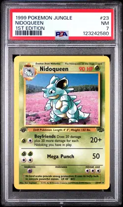 1999 POKEMON JUNGLE 1ST ED #23 NIDOQUEEN PSA 7 - Image 1