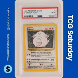 1999 POKEMON UNLIMITED #3/102 CHANSEY RARE HOLO PSA 6 - Image 1