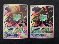 Pokemon Bulbasaur Mega Evolutions 133/132 Stamped Promo and Regular card lot. - Image 1