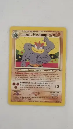 Pokemon TCG Light Machamp Neo Destiny, 2000 Card 25/105 Unlimited Rare. Stage 2. - Image 4