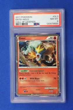 2011 Pokemon ENTEI HOLO Call of Legends TCG Card #SL3 PSA NM-MT 8 Graded SHINY - Image 1