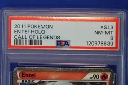 2011 Pokemon ENTEI HOLO Call of Legends TCG Card #SL3 PSA NM-MT 8 Graded SHINY - Image 3