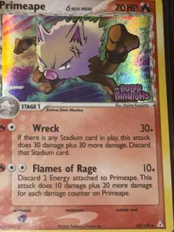 Primeape 50/110 EX Holon Phantoms Stamped Reverse Holo Pokemon Card DMG EN RARE - Image 1