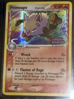 Primeape 50/110 EX Holon Phantoms Stamped Reverse Holo Pokemon Card DMG EN RARE - Image 2
